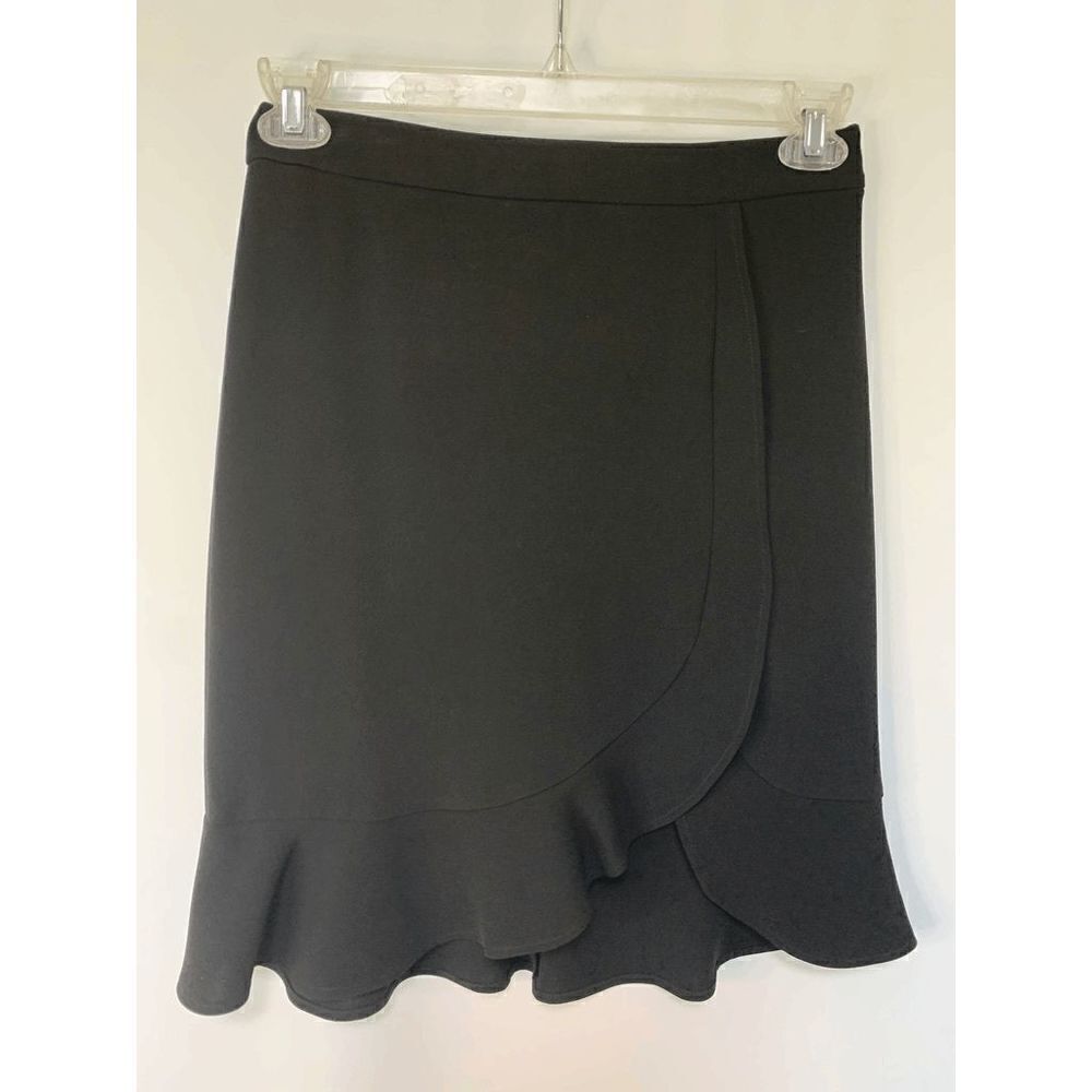 NiemanāMarcusĀ ExclusiveāBlackāFauxāWrapāMiniāSkirt
